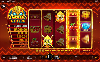 Tragamonedas 9 Masks of Fire Premio Acumulado