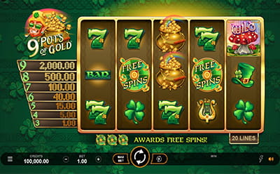 La tragamonedas 9 Pots of Gold en el casino en línea mexicano Spin Casino