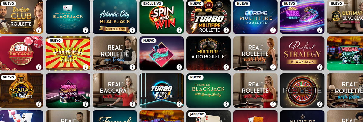 Ruletas, blackjack y otros juegos de mesa en Betway México